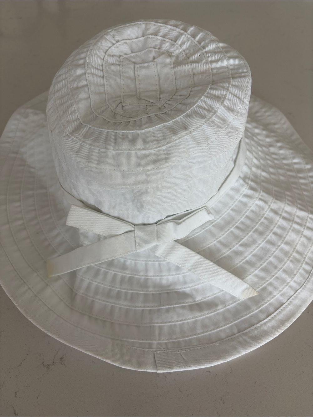 Large Brim Ribbon Hat with a Bow